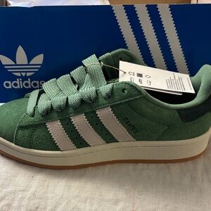 adidas Campus Suede Sneakers in Mint Green and White